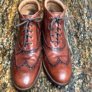 COLE HAAN Men’s C20286 Brown Distressed Leather Wingtip Oxford Style Boot